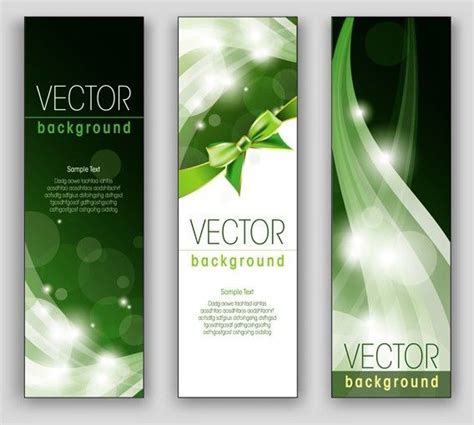 Free 3 Blue And Vertical Banners With Beautiful Backgrounds Vector