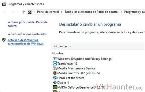 Cómo Activar O Desactivar Características De Windows 10