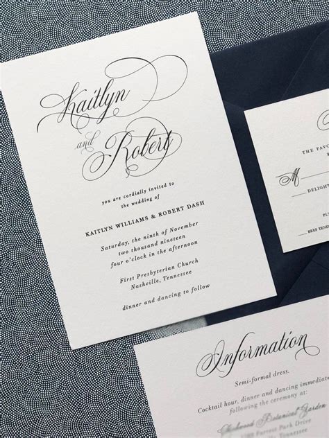 Simple And Elegant Wedding Invitations With Classic Etsy Elegant