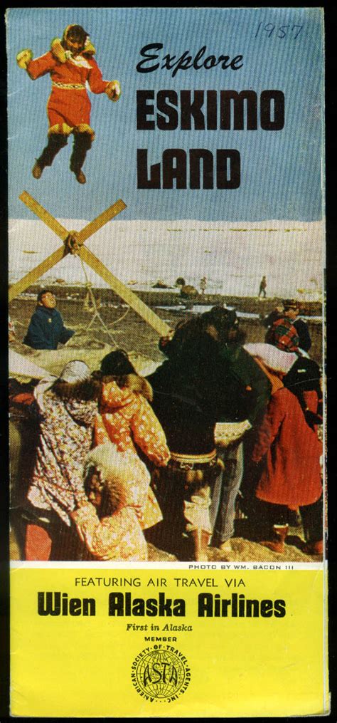 Wien Alaska Airlines Explore Eskimo Land Airline Folder 1957