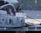 Mark Viduka with family and friends on his yacht in Croatia Stock Photo ...