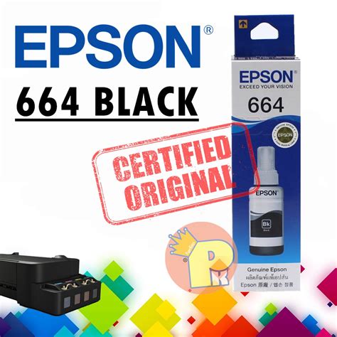Original And Genuine Epson T664 Inks Black For L Series Epson Ink 70ml