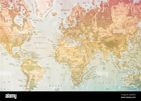 Pastel World Map Stock Photo Alamy