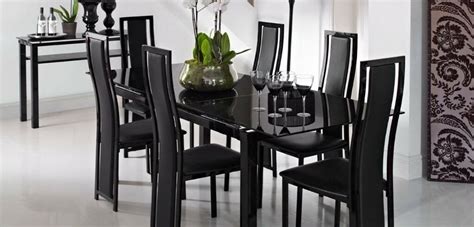 5 out of 5 stars with 1 ratings. Noir Extending Dining Table & 6 Black Upholstered Chairs ...