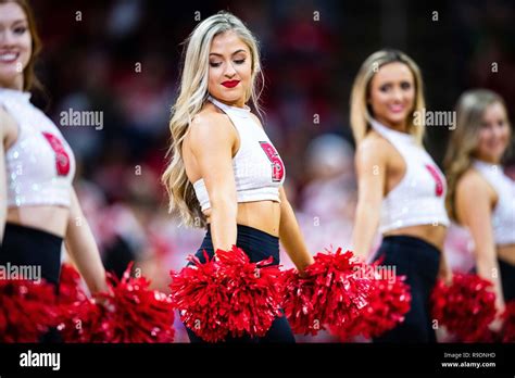North Carolina State Wolfpack Cheerleaders During The Ncaa College Basketball Game Between The