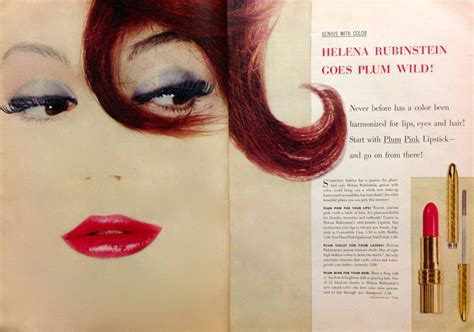 Helena Rubinstein Lipstick And Mascara Ad 1959 Vintage Makeup Ads