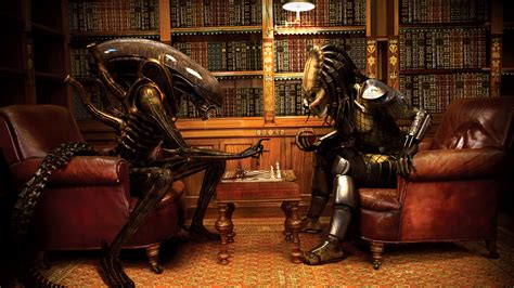 Tired of staring at your home office or messy room on your zoom calls? Alien And Predator Funny Wallpapers HD / Desktop and ...