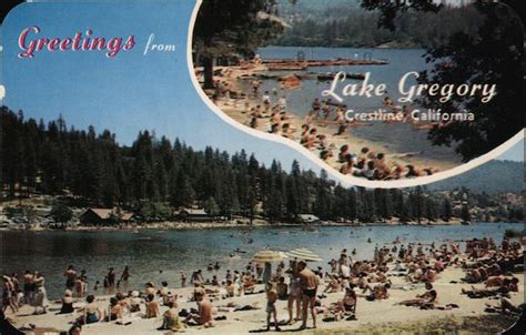 Greetings From Lake Gregory Crestline Ca Postcard