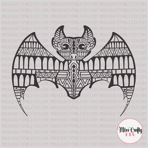Bat Mandala Svg Bat Illustration Cut File Clip Art Instant Etsy