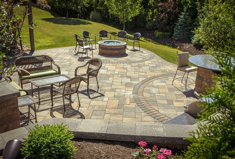 Paver Patio In Erie Pa Large Patio With A Gas Fire Pit And An Outdoor