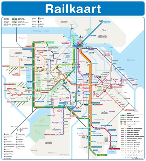 Amsterdam Metro And Tram Map Amsterdam Tram And Metro Map Netherlands