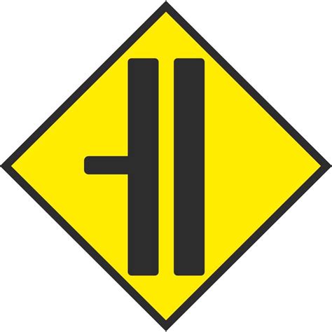 W 013 Side Road On Dual Carriageway Road Warning Signs Ireland