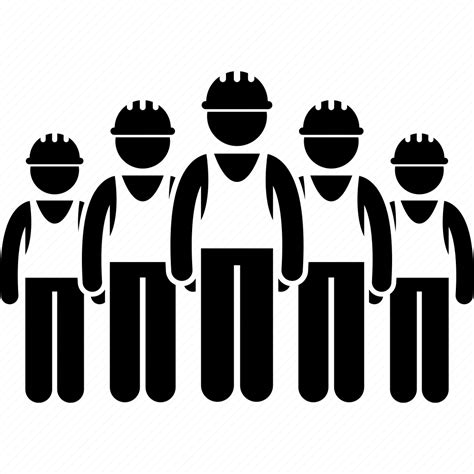 Construction Group Labor Many People Union Workers Icon