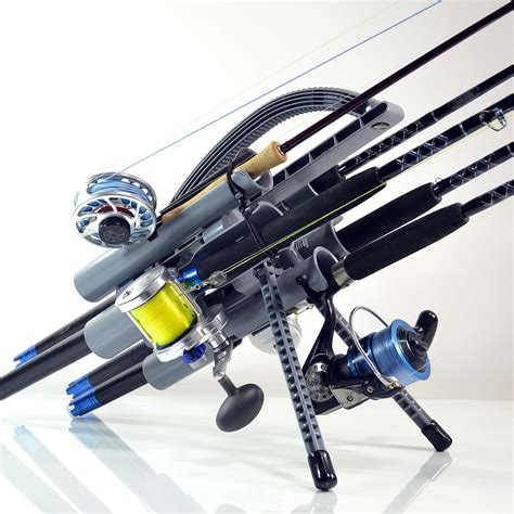 Pro 5 Gray Portable Fishing Rod Rack And Rod Holders