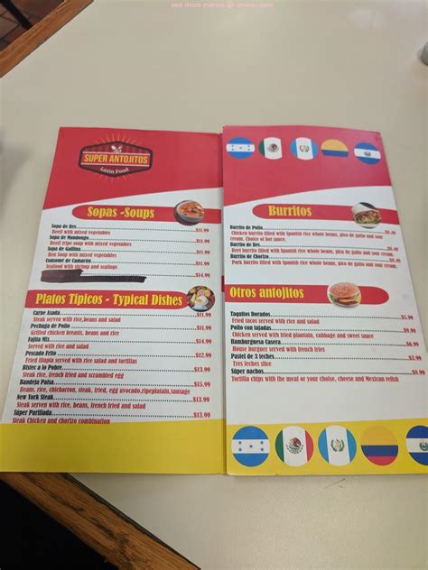 Carta del restaurante Super Antojitos, Jessup