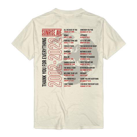 Sunrise Avenue Shop The Singles Sunrise Avenue T Shirt