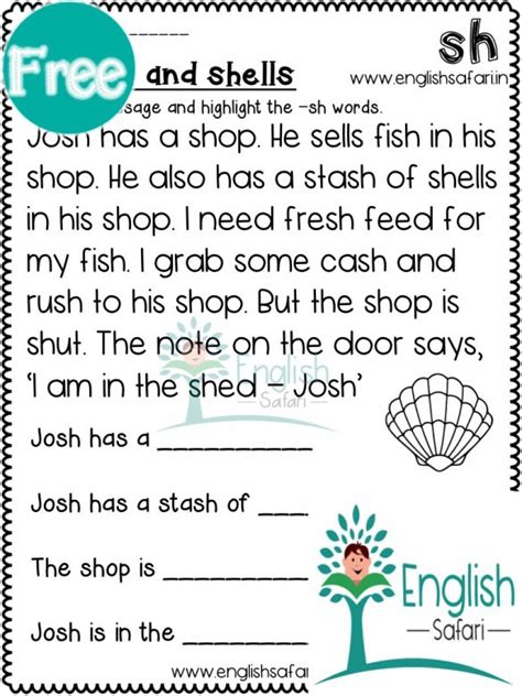 © © all rights reserved. digraphs reading comprehension FREE www.worksheetsenglish.com