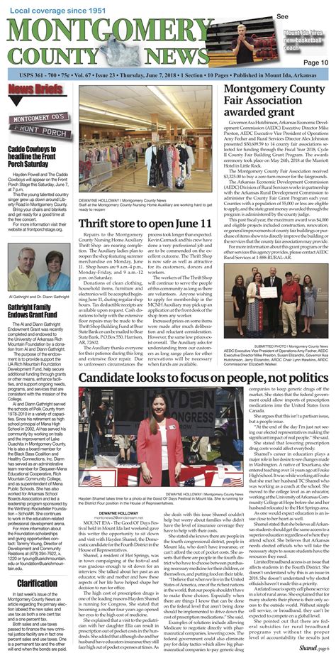 Montgomery County News • June 7, 2018 | Southwest Arkansas News