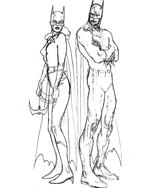 Batman And Batgirl Sketch Coloring Pages Best Place To Color