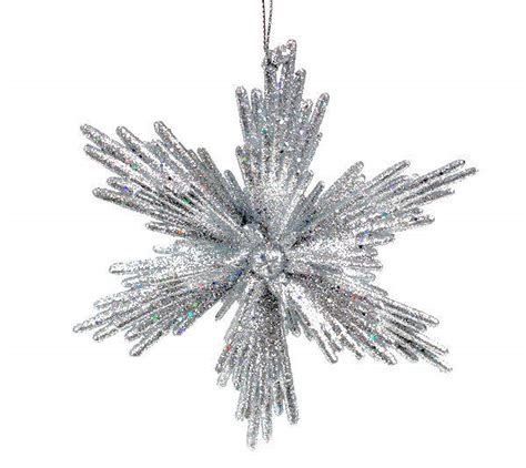 Silver Glitter Snowflake Ornament Item 805025 The Christmas Mouse