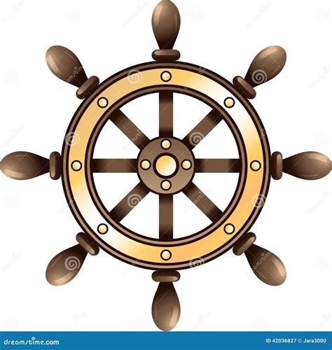 Ship Steering Wheel Stock Vector Image 42036827