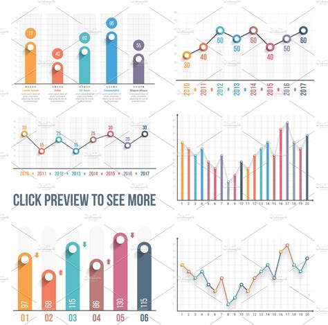 Bar And Line Charts Illustrator Graphics Creative Market