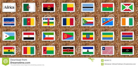 Flags Of Africa Set Ethiopia Ghana Cameroon Drc Morocco Tanzania