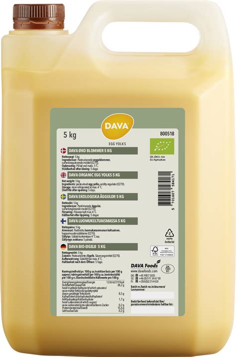 DAVA Organic Egg Yolks 1 kg
