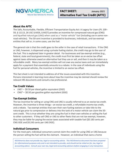 Alternative Fuel Tax Credit Aftc Fact Sheet Ourenergypolicy