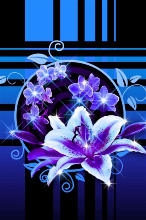 Support us by sharing the content, upvoting wallpapers on the page or sending your own background. Flowers of Neon Blue | Neon flowers, Pretty flower art ...