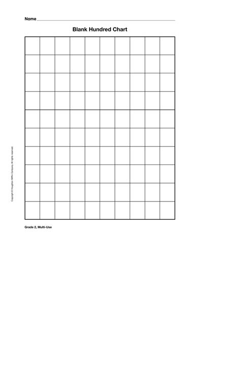 Blank Hundred Chart Template Download Printable Pdf Templateroller