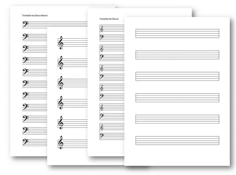 Leere tabelle zum ausdrucken pdf : Notenblatt leer (PDF & Word) mit Notenschlüssel ...