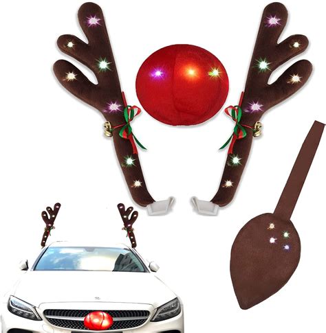 Buy Dalinglam Car Reindeer Antler Kit With Led Light Christmas Auto