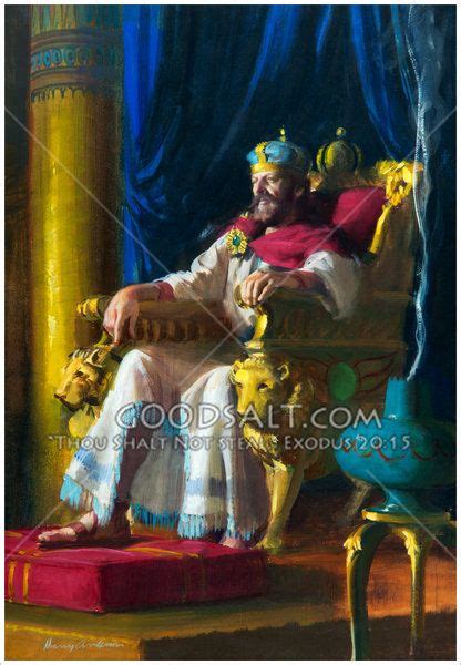 King David On His Throne Dramatic Lighting Harry Anderson Painting