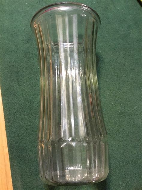 Vintage Hoosier Clear Glass Vase C A Ribbed Tall Mint Ebay