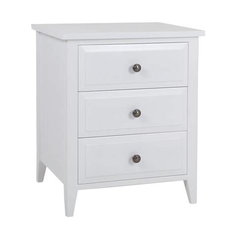 The bedside table, the end table will blend perfectly with your modern or traditional decor. White bedside table from the Hampton range - The Bedroom ...
