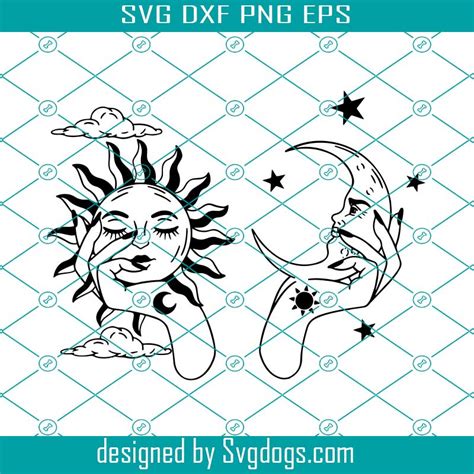 Home And Living Mystical Digital Download Celestial Stars Svg Sun Face