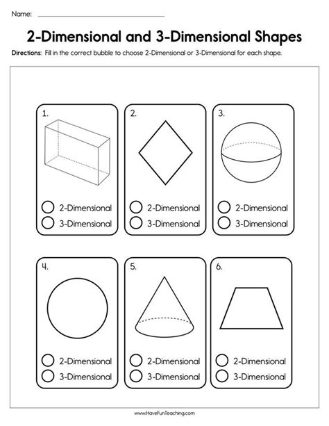 2 Dimensional And 3 Dimensional Shapes Worksheet Have Fun Teaching