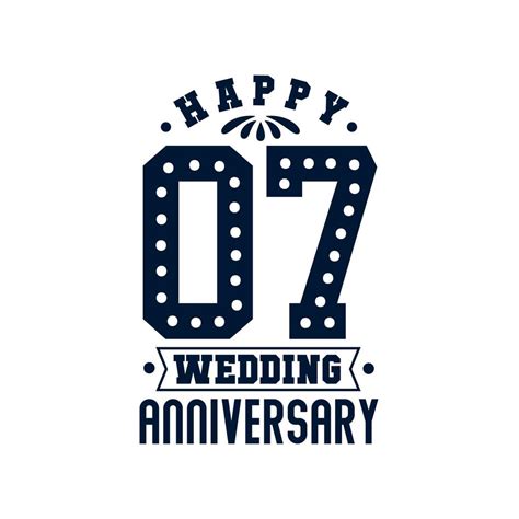 7 Anniversary Celebration Happy 7th Wedding Anniversary 9723395 Vector