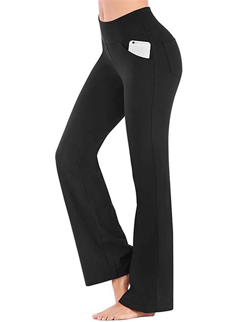 Sexy Dance Women Bootcut Yoga Pants With Pockets High Waist Boot Cut