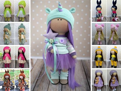 Unicorn Doll Handmade Nursery Decor Doll Baby Purple Doll Etsy