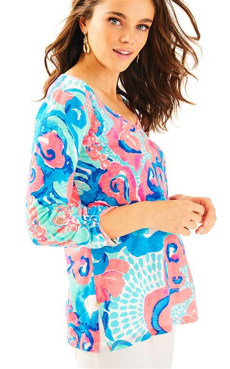 Lilly Pulitzer Womens Jennifer Long Sleeve Tee Long Sleeve Tees