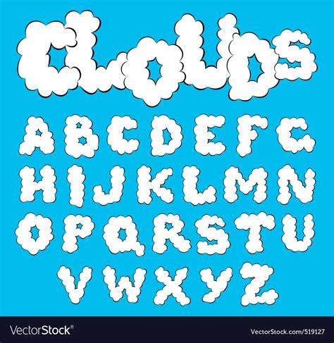 Clouds Alphabet Royalty Free Vector Image Vectorstock