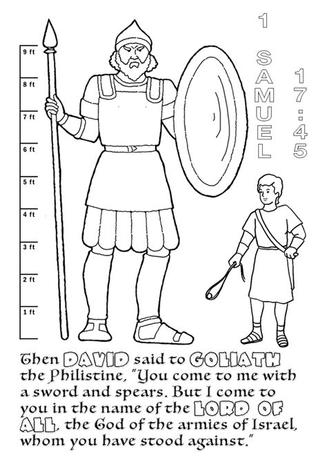 Slipper Pink David And Goliath Coloring Pages For Preschoolers
