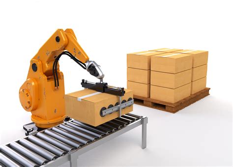 Automation Factory Concept Rendering Robot Arm Warehouse Robot Conveyor