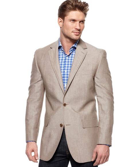 Michael Kors Jacket Solid Linen Blazer Mens Blazers