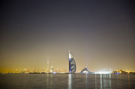 Night Lights And Skyline In Dubai United Arab Emirates Uae Image