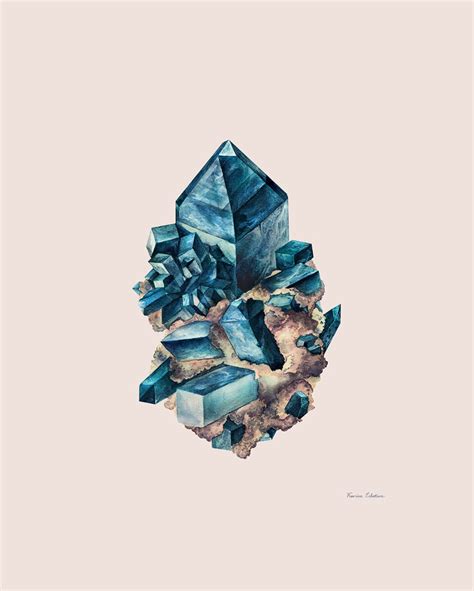 Gorgeous Watercolor Crystal Illustrations By Karina Eibatova The