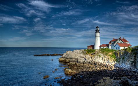 Use them as wallpapers for your mobile or desktop screens. sea, Lighthouse, Hdr, Cape, Elizabeth Wallpapers HD ...
