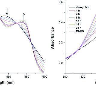 Uv Vis Absorption Spectral Changes In The Q Band Region Of A Solution